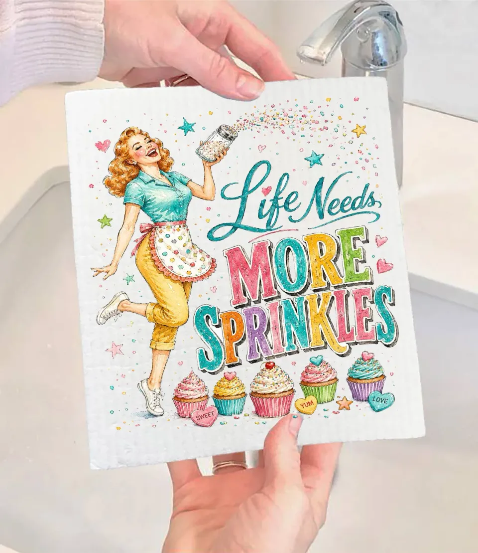Avery Lane Gifts Funny Life Needs More Sprinkles karklud 17x20 cm