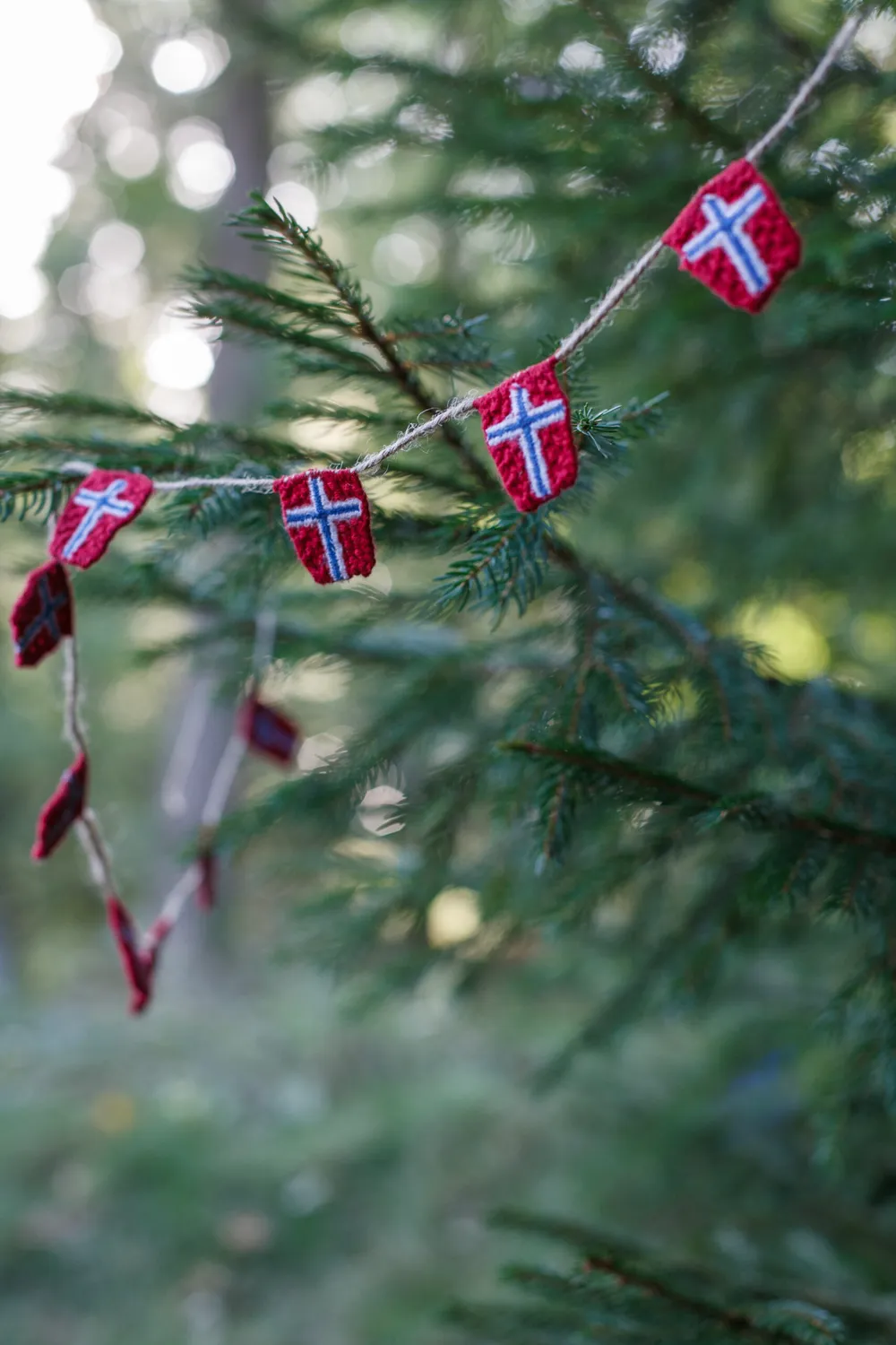 Solwang Norske Flag flagguirlande 10 stk bomuld