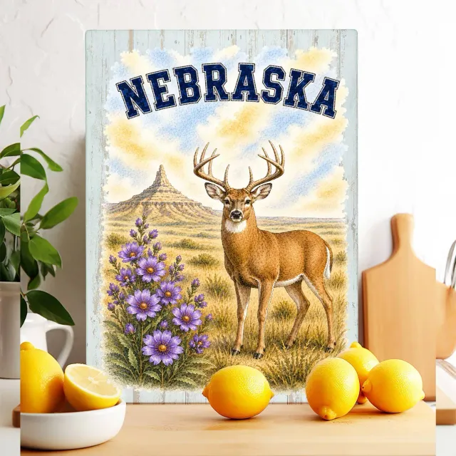 Avery Lane Gifts Nebraska fugl skærebræt glas 28x38