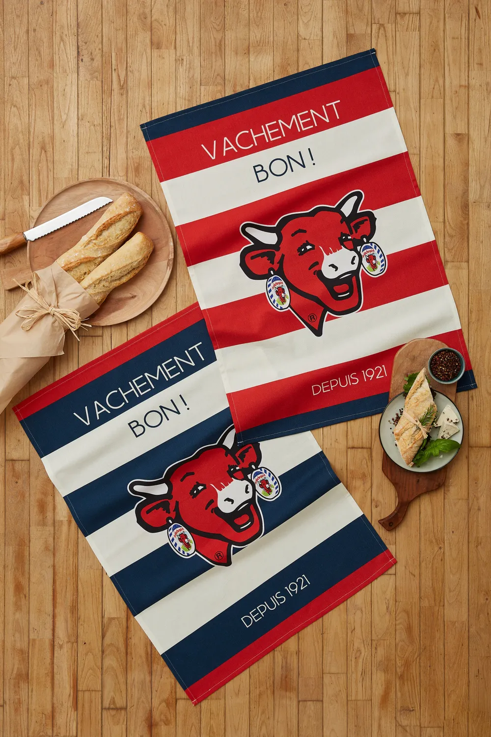 Coucke Laughing Cow viskestykke rød 50x75 bomuld