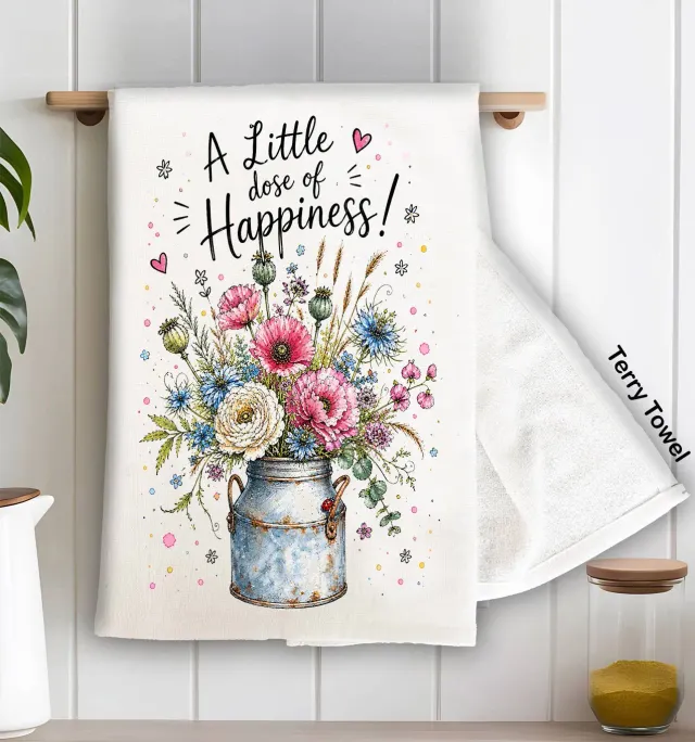 Avery Lane Gifts Happiness Flowers køkkenhåndklæde 46x71 cm
