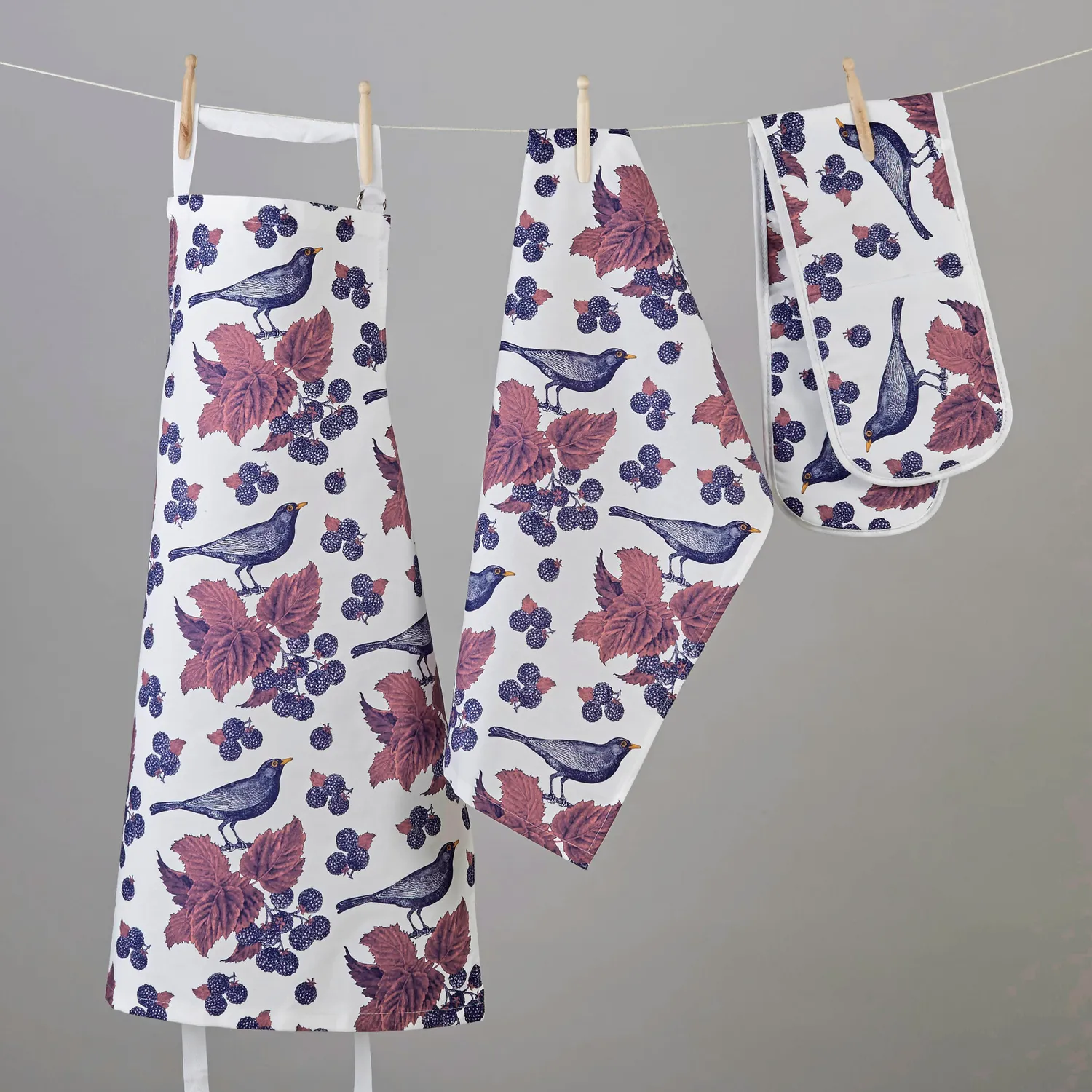 Thornback & Peel Blackbird & Bramble forklæde bomuld 60x80