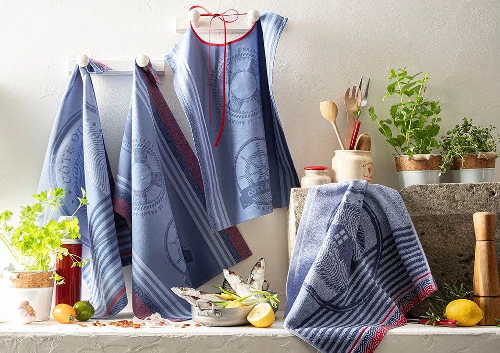 Coucke Nautical viskestykke blaa 50x75 cm bomuld