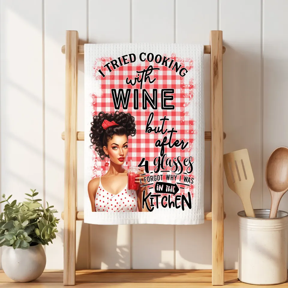 Avery Lane Gifts I Tried Cooking with Wine karklud waffle 41 cm