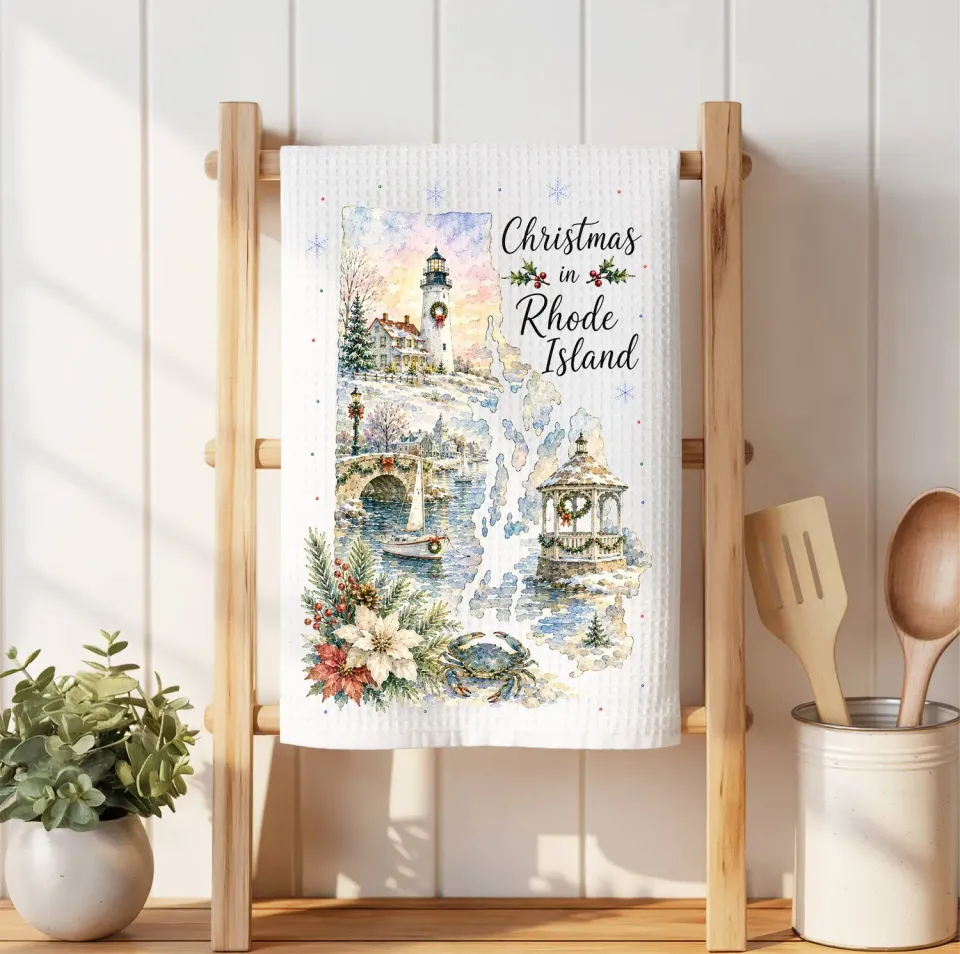 Avery Lane Gifts Christmas Rhode Island viskestykke vaffel
