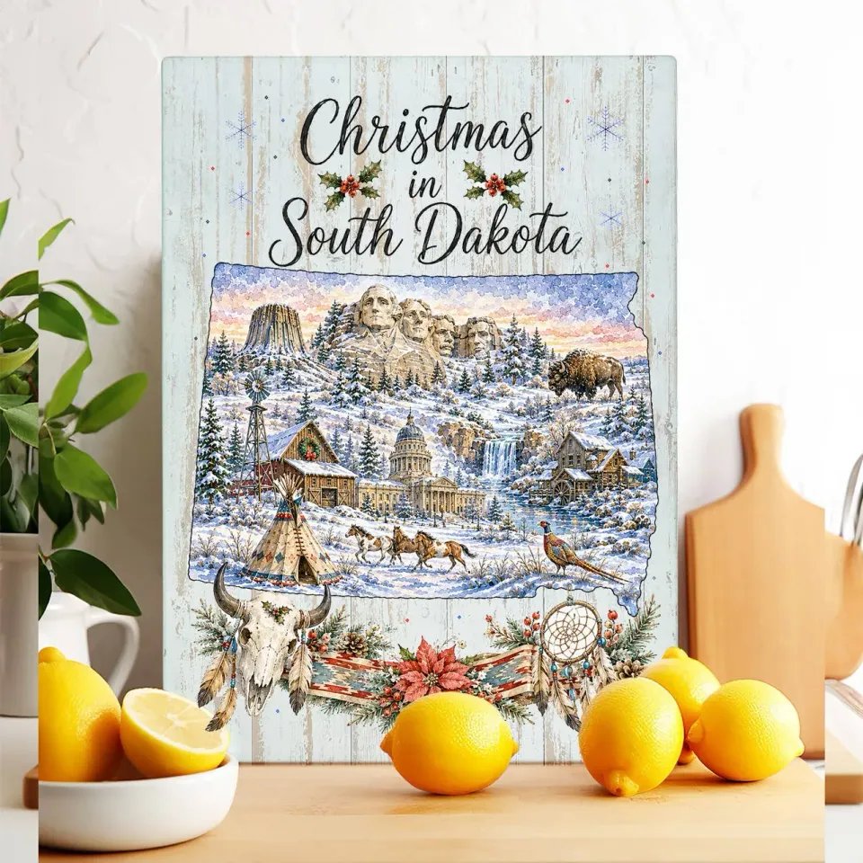 Avery Lane Gifts South Dakota skærebræt glas 28x38 cm