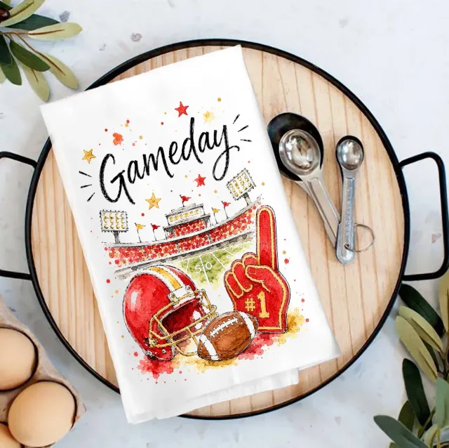 Avery Lane Gifts Gameday Gold Red viskestykke 68x68 cm