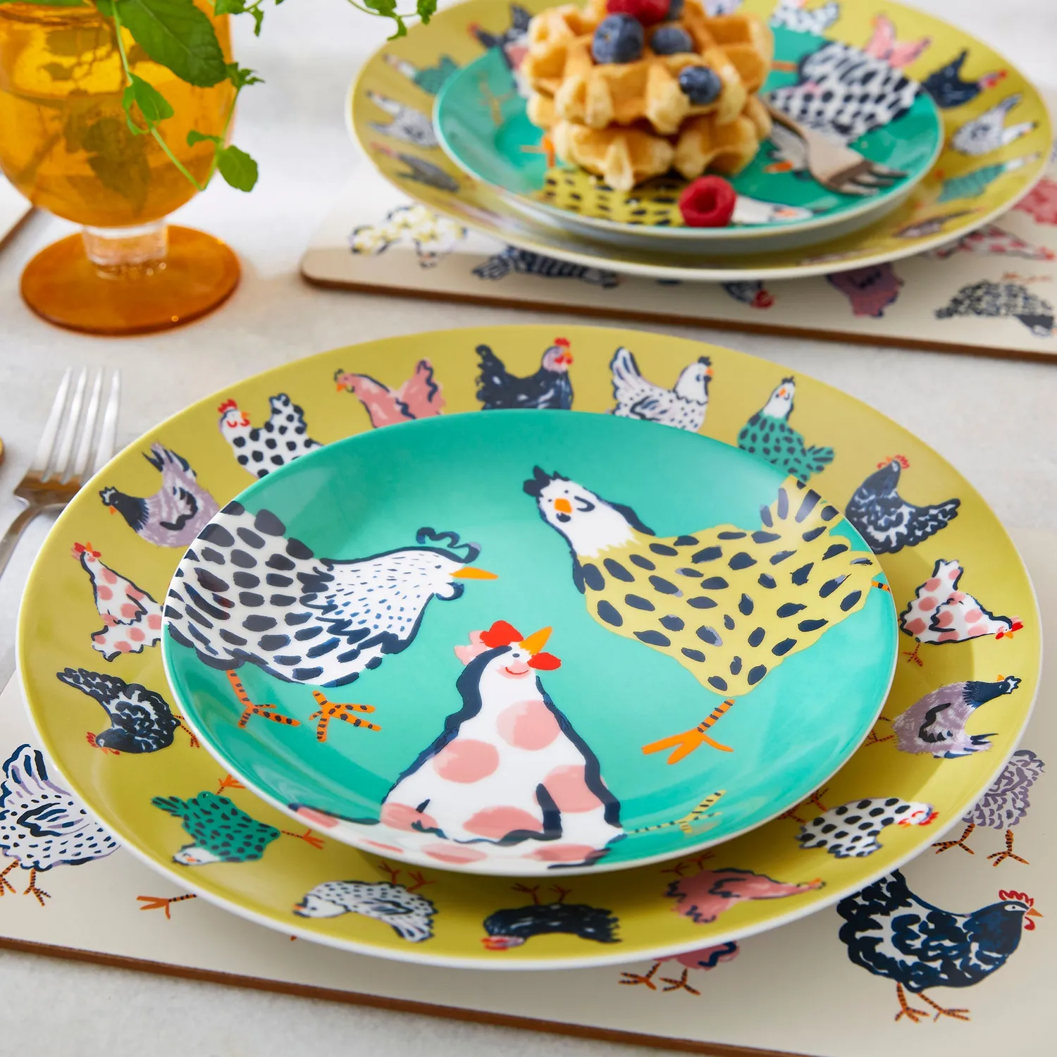 Ulster Weavers Chick Chicken middagstallerken gul porcelæn