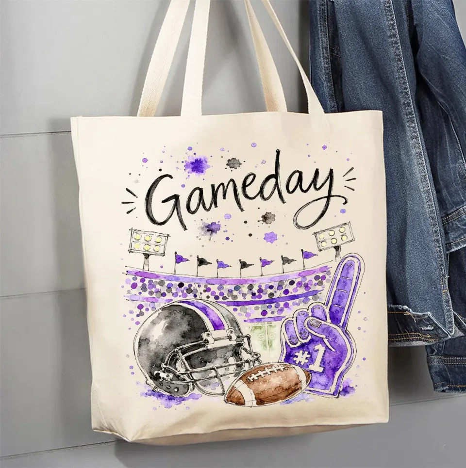 Avery Lane Gifts Gameday mulepose bomuld sort lilla