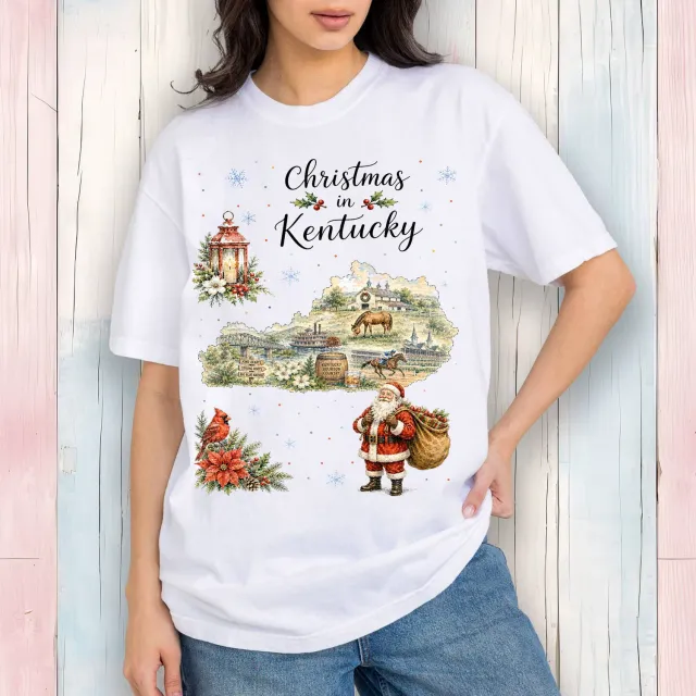 Avery Lane Gifts Christmas in Kentucky hvid T-shirt bomuld