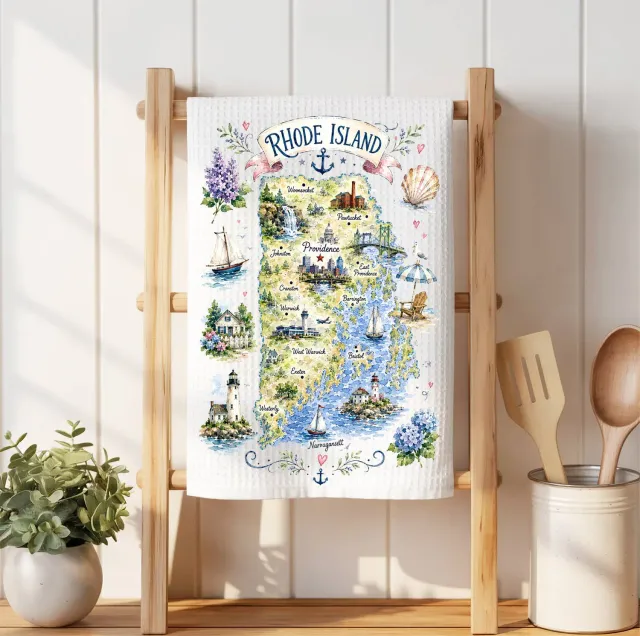 Avery Lane Gifts Rhode Island viskestykke vaffel mikrofiber