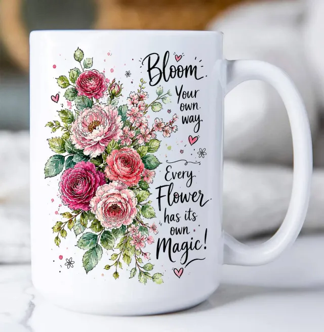 Avery Lane Gifts Bloom your own Way Watercolor Roses krus 44cl