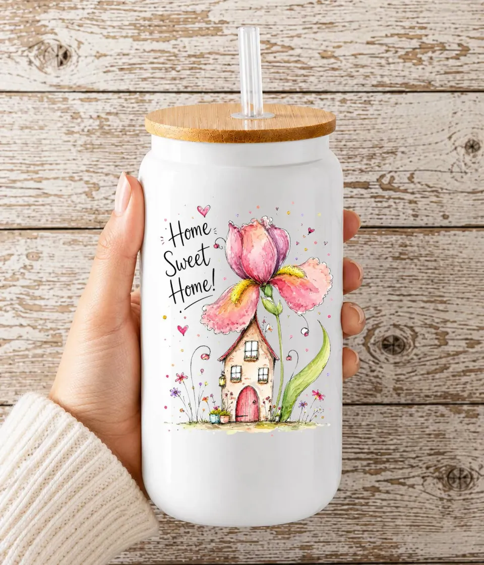 Avery Lane Gifts Home Sweet Home drikkeglas 47 cl med låg