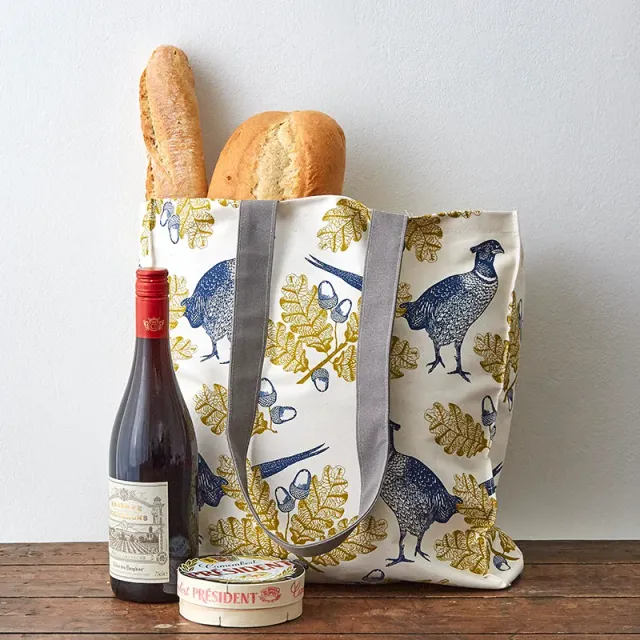 Thornback & Peel Pheasant & Oak Tote Bag mulepose canvas