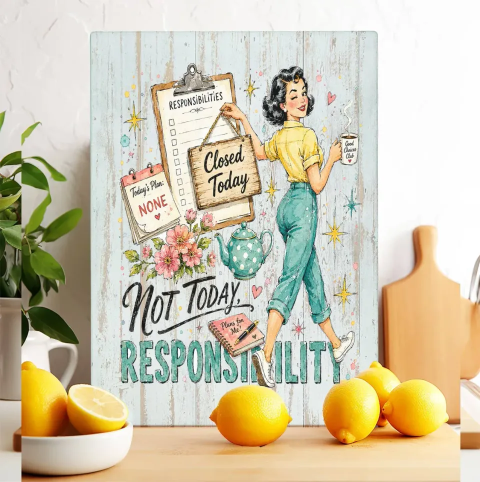 Housewives Not Today skærebræt glas 28x38 cm sjov tekst