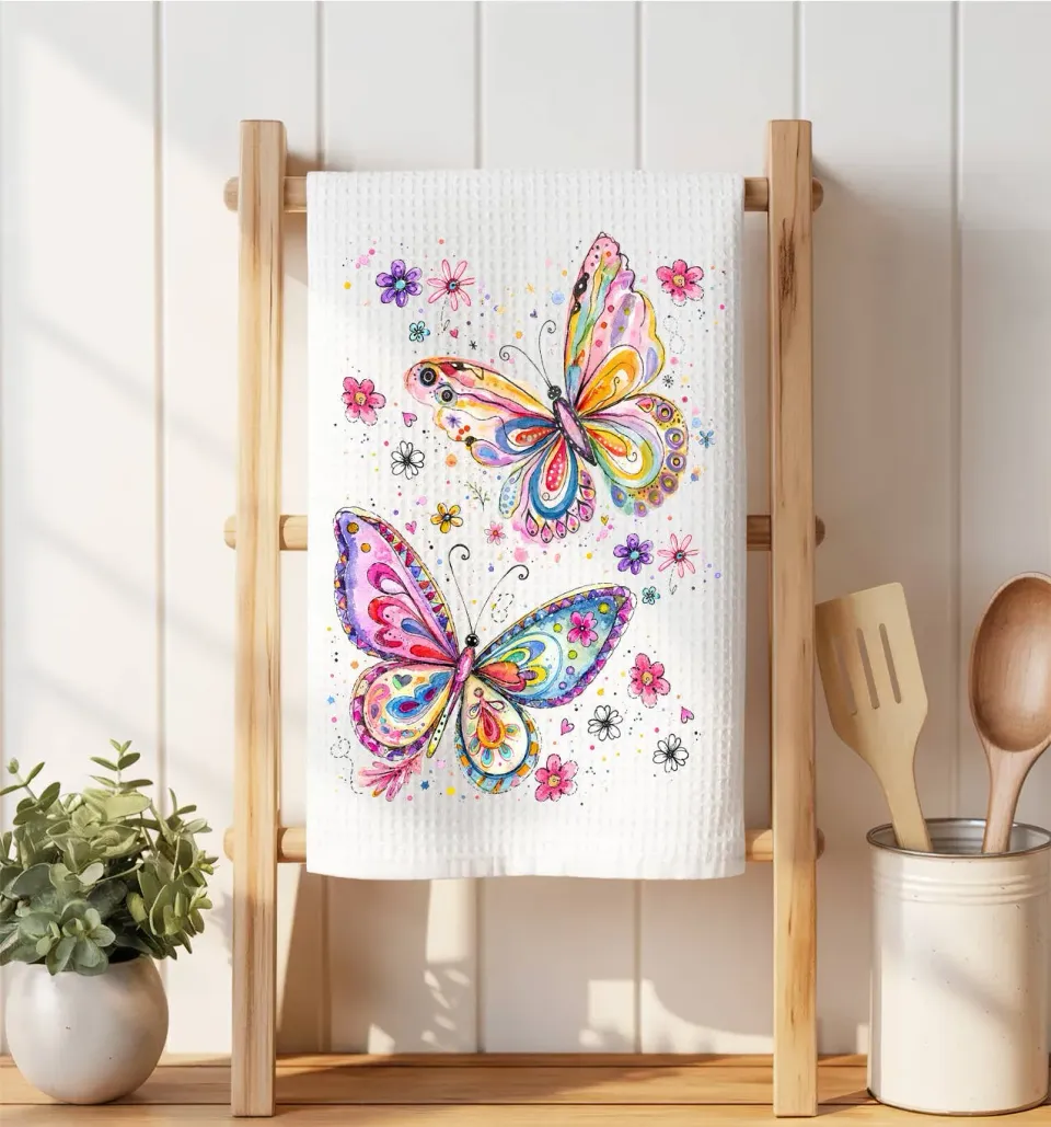 Avery Lane Gifts Butterflies klud vaffel 41x36 cm