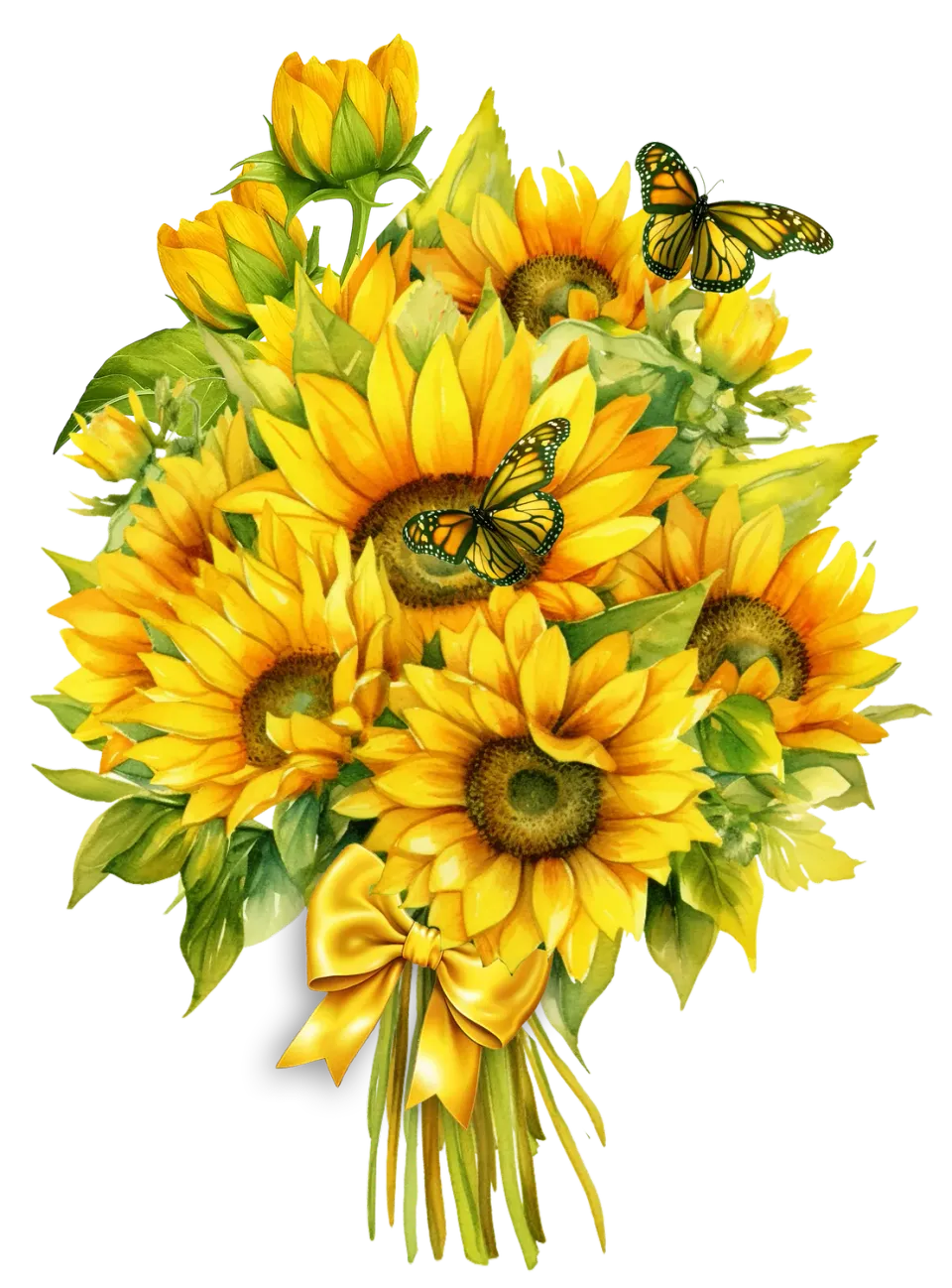 Avery Lane Gifts Sunflowers Butterfly Bouquet viskestykke