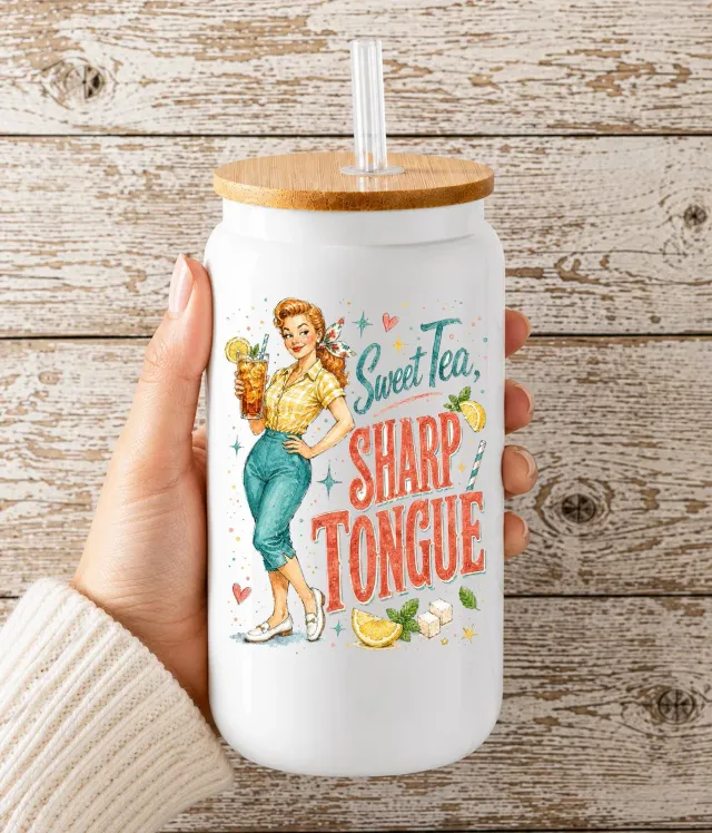 Avery Lane Gifts Funny Sweet Tea Sharp Tongue glaskop 16 oz