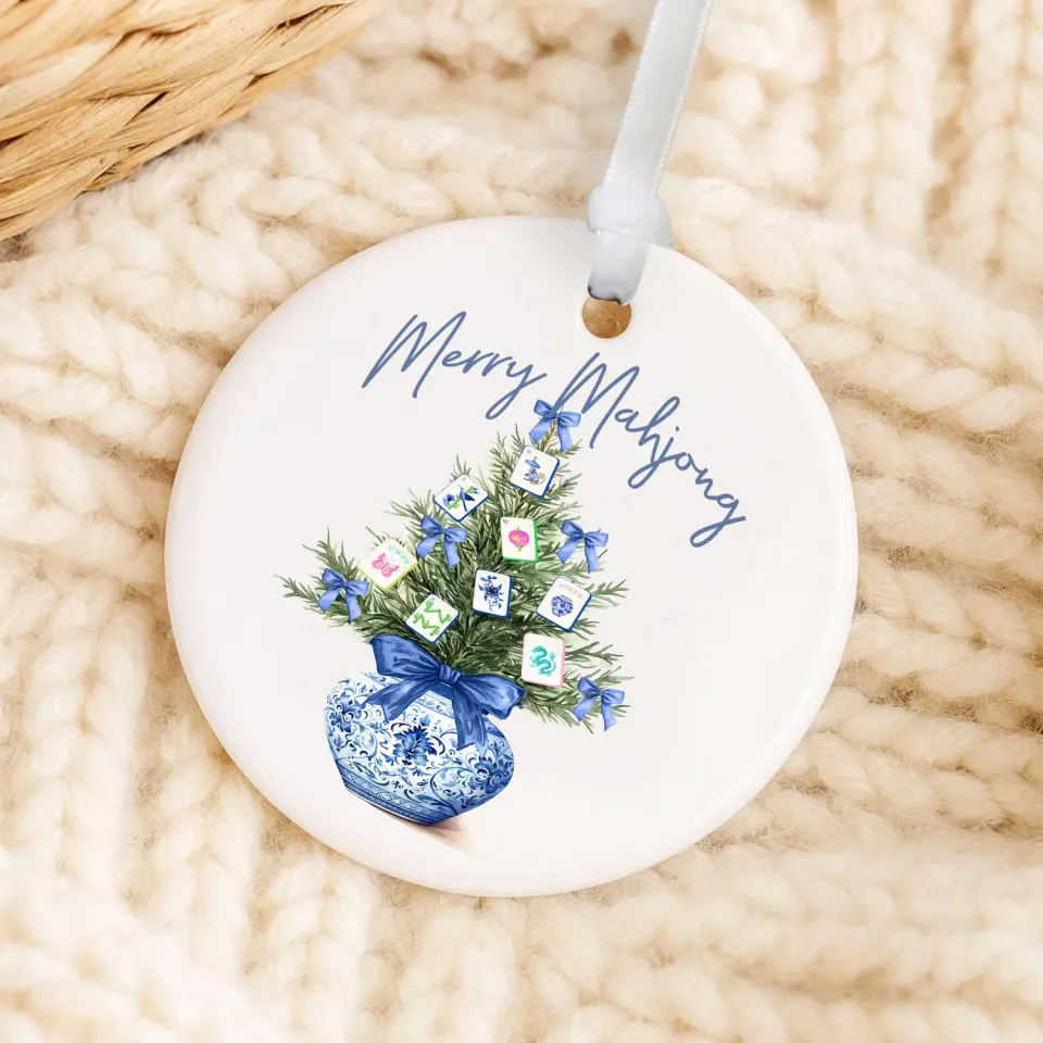 Avery Lane Gifts Merry Mahjong julepynt porcelæn 7,6 cm