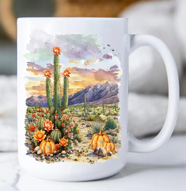 Avery Lane Gifts Fall Pumpkin Saratoga Cactus Desert krus 15 oz efterår