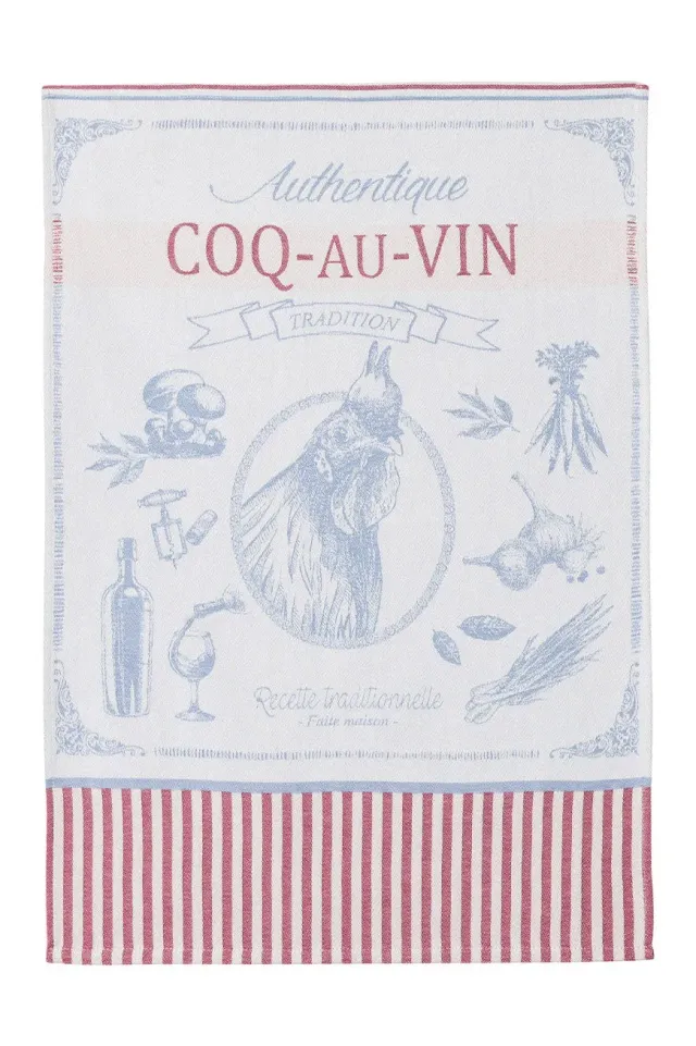 Coucke Coq au Vin viskestykke blå 50x75 cm bomuld
