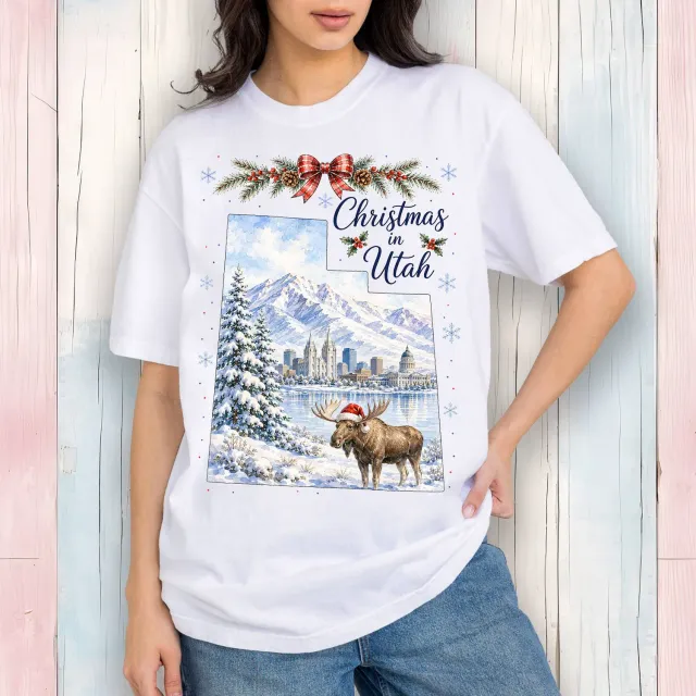 Avery Lane Gifts Christmas Utah t-shirt hvid bomuld