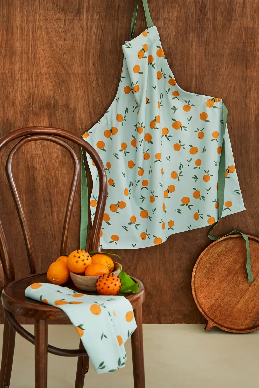 Coucke Clementine forklæde grøn 76x85 cm bomuld