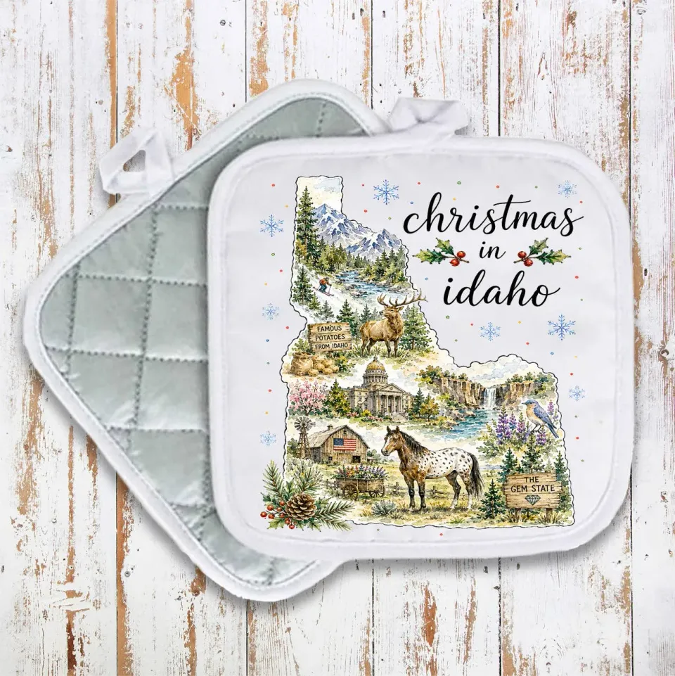Avery Lane Gifts Christmas in Idaho grydelap quiltet