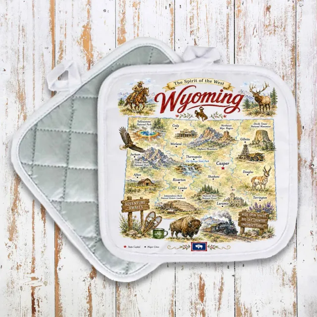 Avery Lane Gifts Wyoming kort grydelap quiltet 20x20