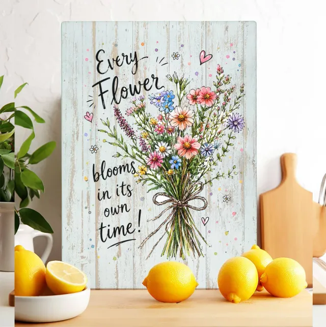 Avery Lane Gifts Flowers skærebræt glas 28x38 cm blomster
