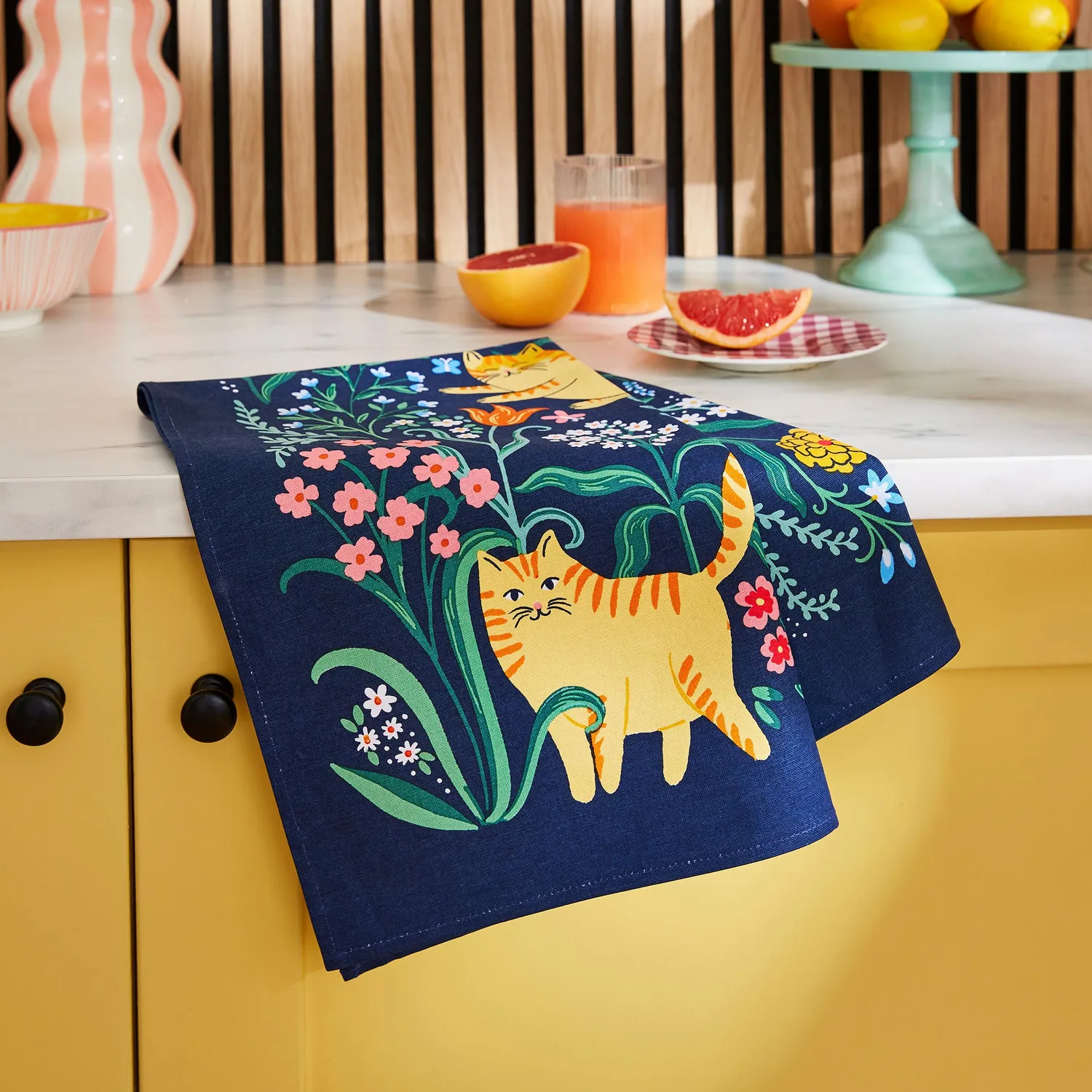Ulster Weavers Marmalade Meadow viskestykke navy 74x48 bomuld