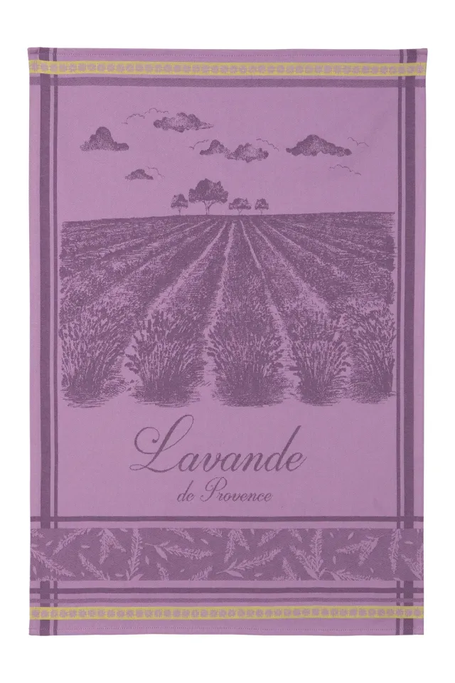 Coucke Lavender Fields viskestykke lilla 50x75 cm jacquard