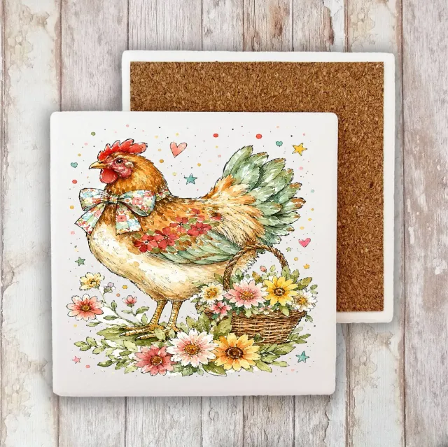 Avery Lane Gifts Country Hen bordskåner sten 10x10 cm