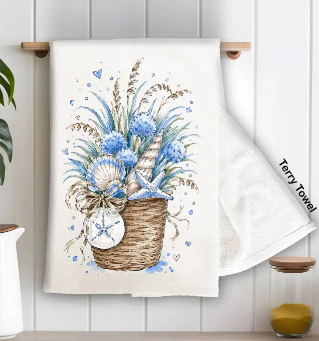Avery Lane Gifts Coastal Blue køkkenhåndklæde frotté
