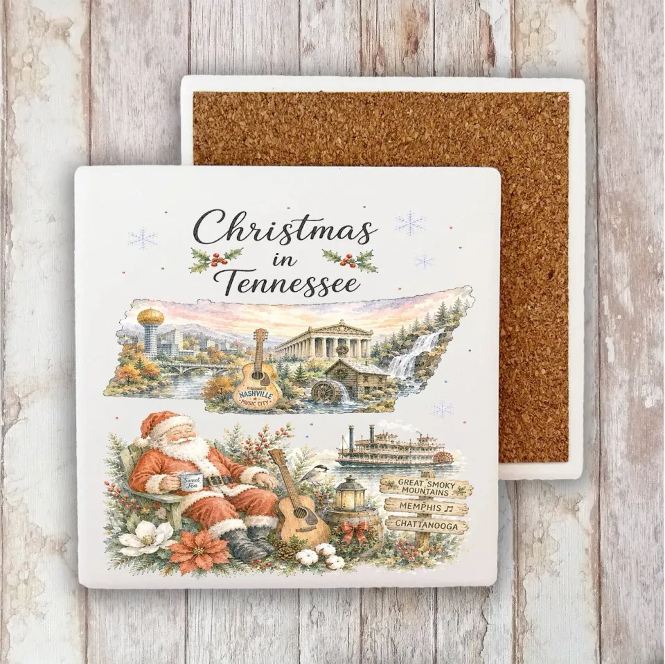 Avery Lane Gifts Tennessee coaster sten 10x10 cm jul