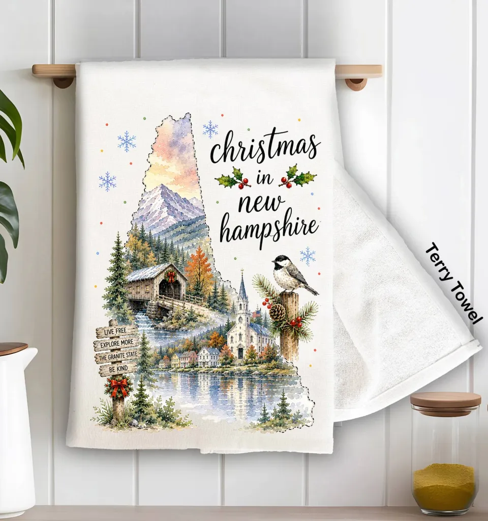 Avery Lane Gifts Christmas New Hampshire viskestykke bomuld
