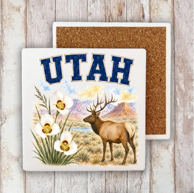 Avery Lane Gifts State Bird and Animal Utah bordskåner sten 10x10