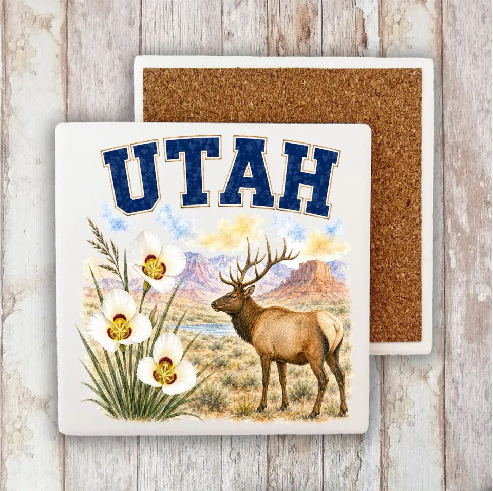 Avery Lane Gifts State Bird and Animal Utah bordskåner sten 10x10