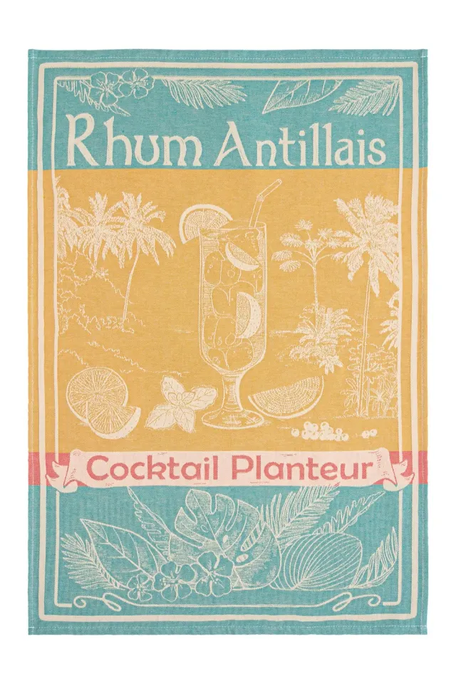 Coucke Caribbean Rum Jacquard viskestykke 50x75 cm gul bomuld