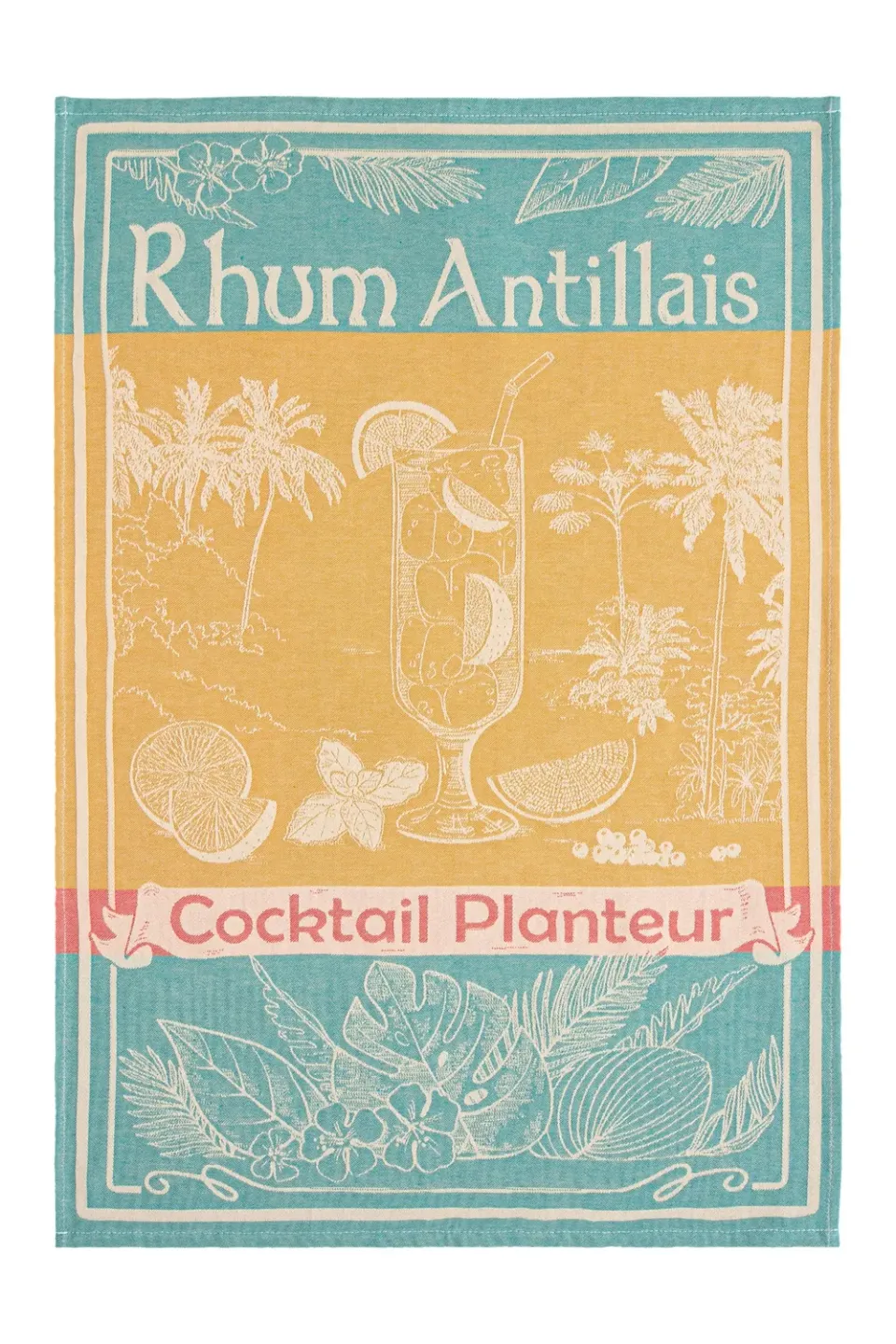 Coucke Caribbean Rum Jacquard viskestykke 50x75 cm gul bomuld