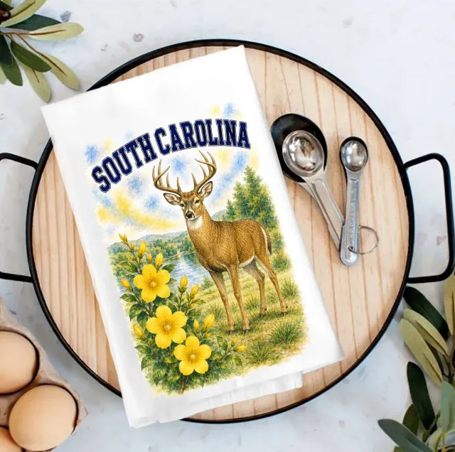 Avery Lane Gifts South Carolina viskestykke bomuld souvenir