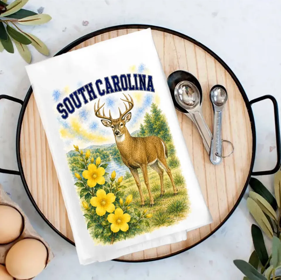 Avery Lane Gifts South Carolina viskestykke bomuld souvenir