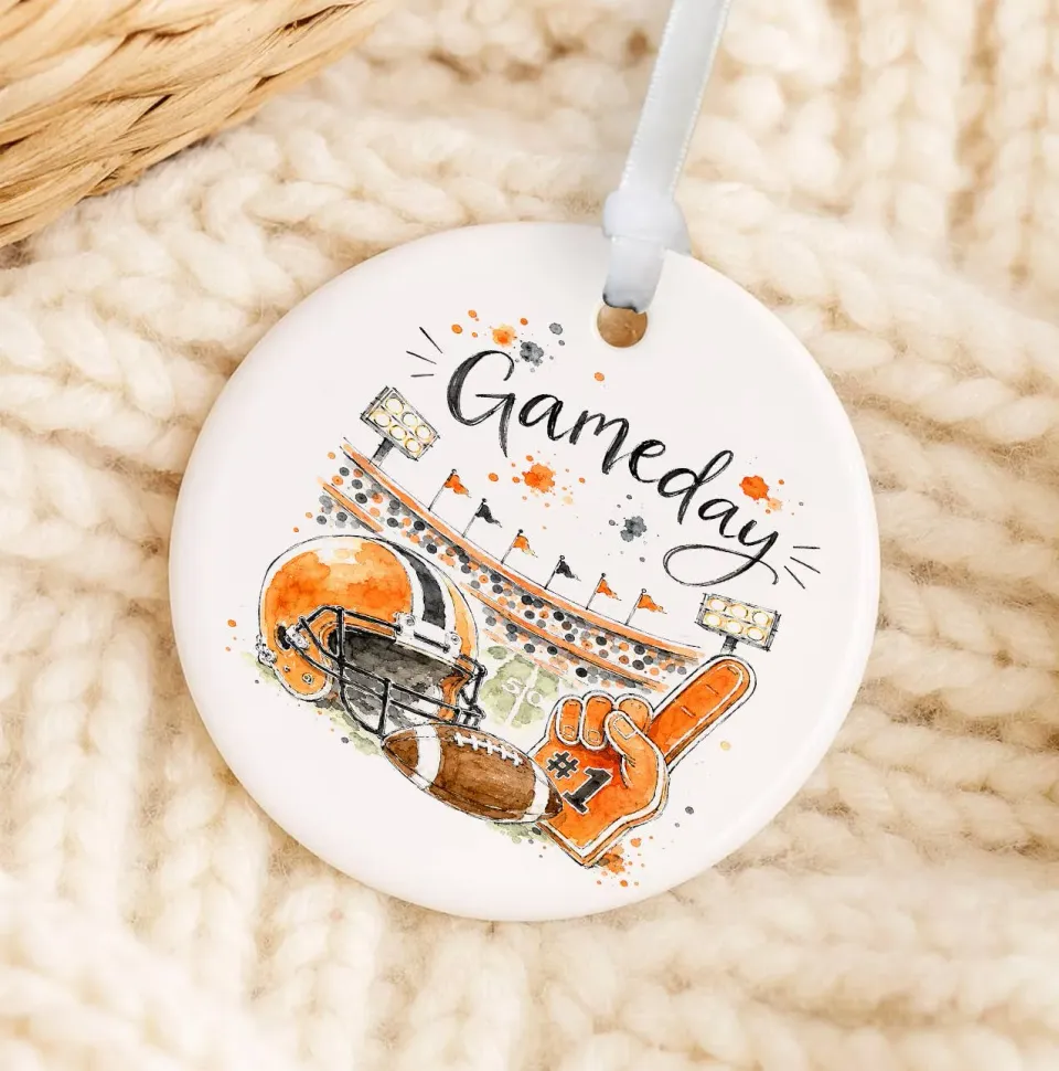Avery Lane Gifts Gameday julepynt porcelæn orange sort
