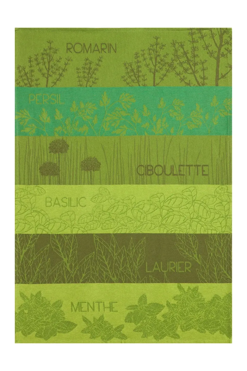 Coucke Aromatic Herbs viskestykke grøn 50x75 cm bomuld