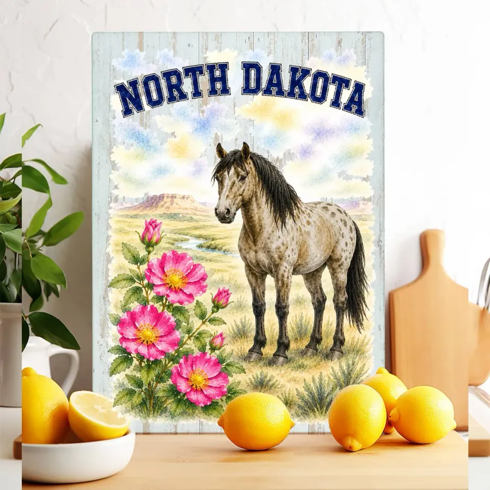 Avery Lane Gifts State Bird North Dakota skærebræt 28x38 glas