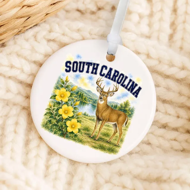 Avery Lane Gifts South Carolina julepynt porcelæn 7,6 cm dyr