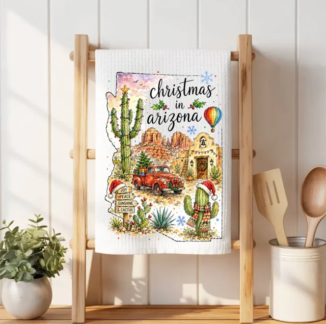 Avery Lane Gifts Christmas in Arizona håndklæde vaffel