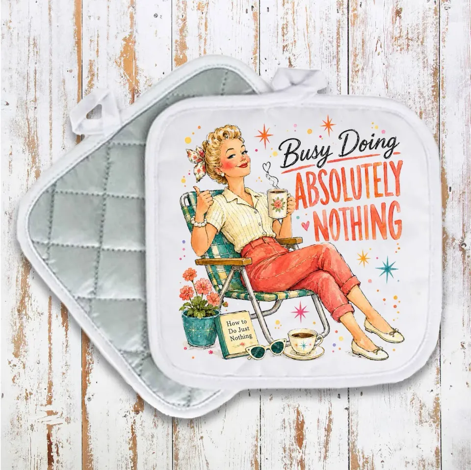 Avery Lane Gifts Housewives Busy Doing Absolutely Nothing grydelap 20 cm bomuld