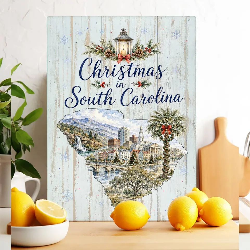Avery Lane Gifts Christmas in South Carolina skærebræt glas