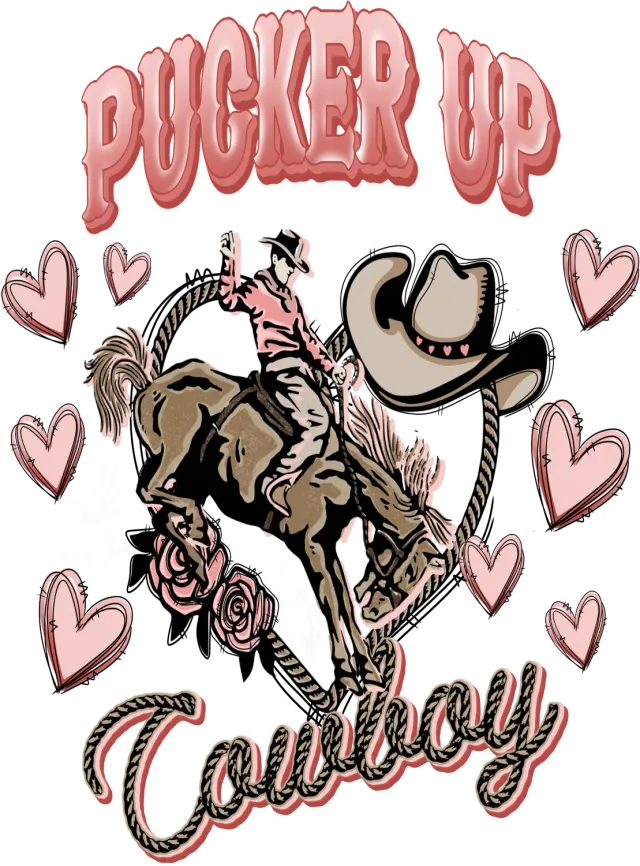 Avery Lane Gifts Valentine T-shirt bomuld cowboy hvid Large